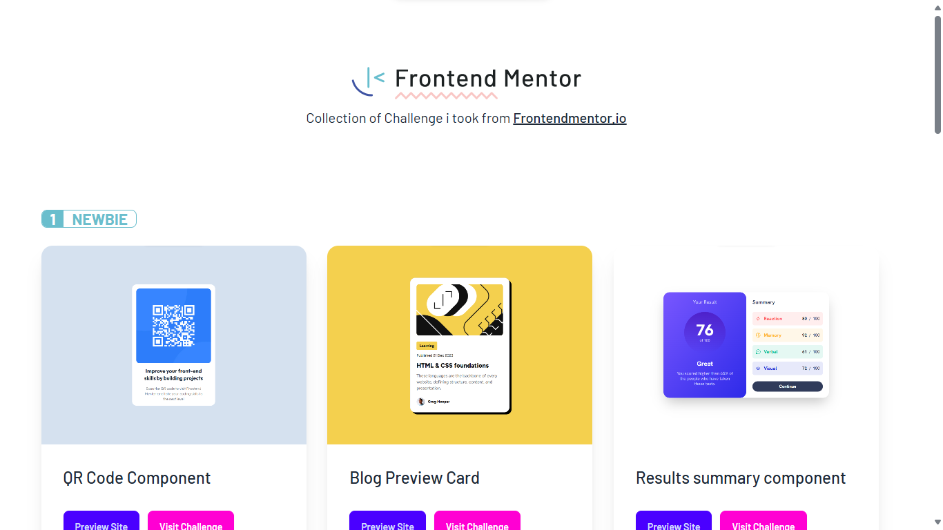 Frontent Mentor Challenges